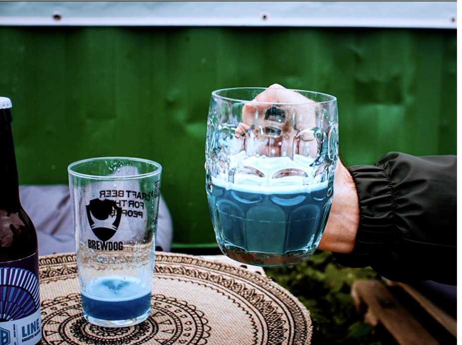 line blue beer